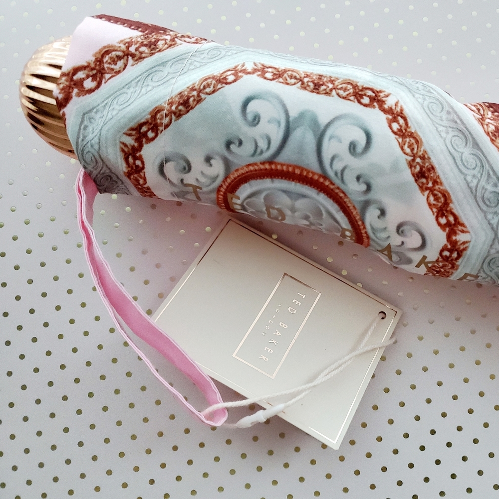 Ted Baker Versailles Umbrella, Pink and Gold